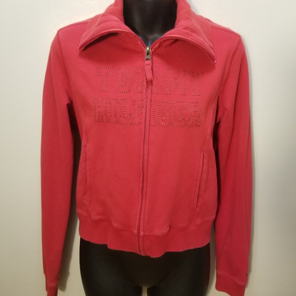 TOMMY HILFIGER Size Small Embroidered Retro Zip